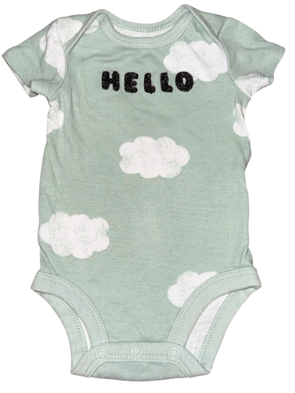 Child of Mine By Carter's Mint Green Cloud "HELLO" Baby One-Piece